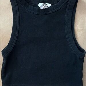 Princess Polly Black Ribbed Tank Top